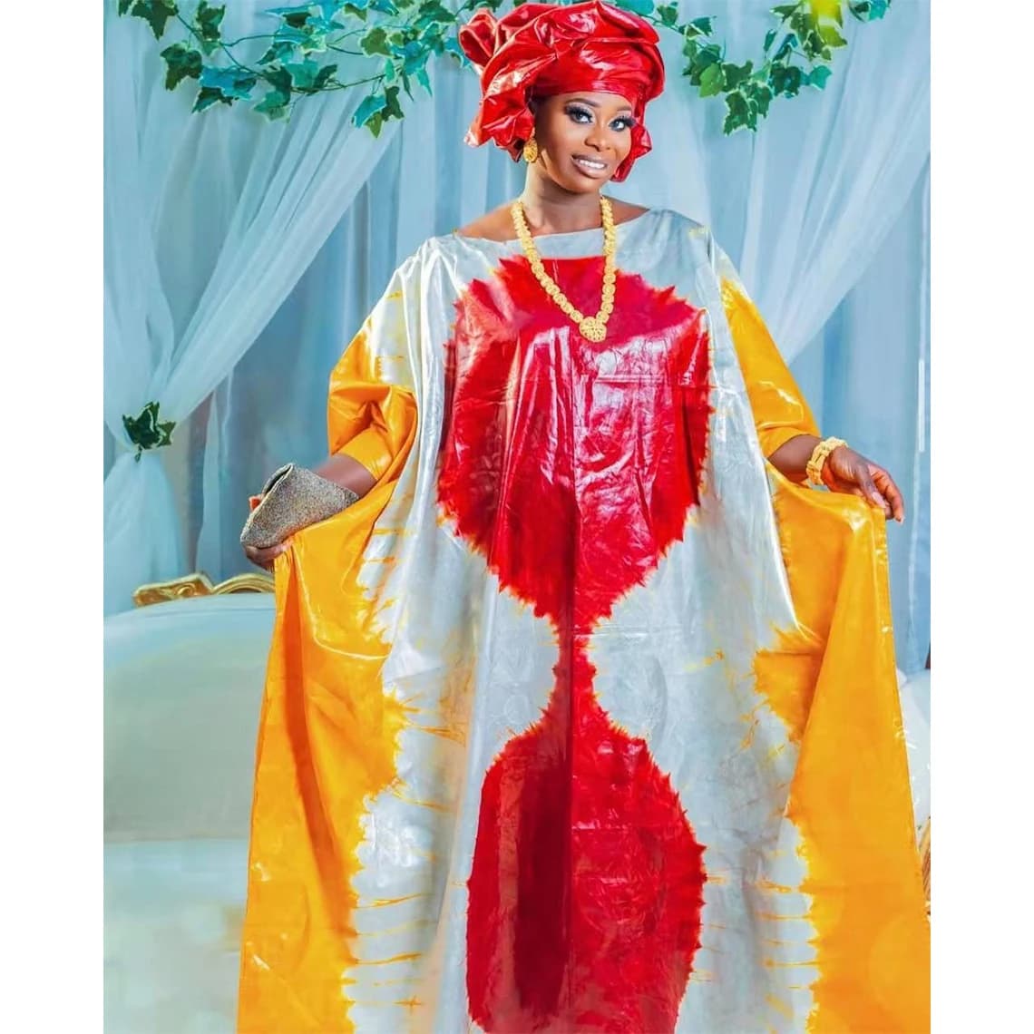 Robe Boubou Bazin Riche pour femmes africaines, impression brillante, originale du Mali, Bazin Riche