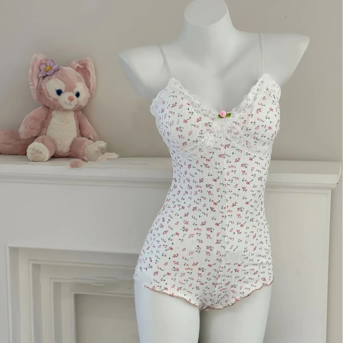 Onesie-Pyjamas floraux mignons pour femmes, ensemble de pyjamas PJ, CoAdvantages, Esthétique