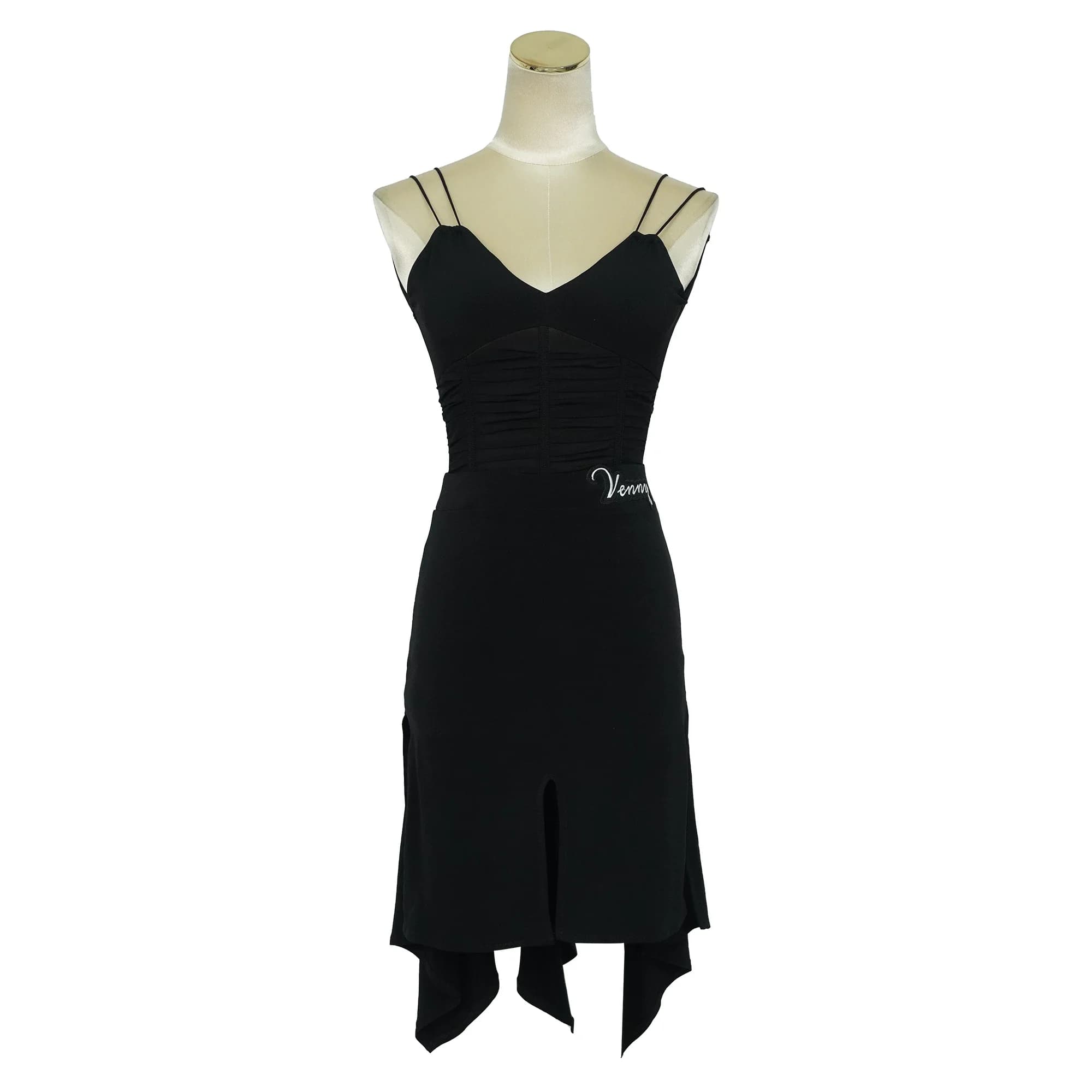 Venny – costume de danse latine de célébrité d'internet pour filles, col en v, bretelles, costume d'