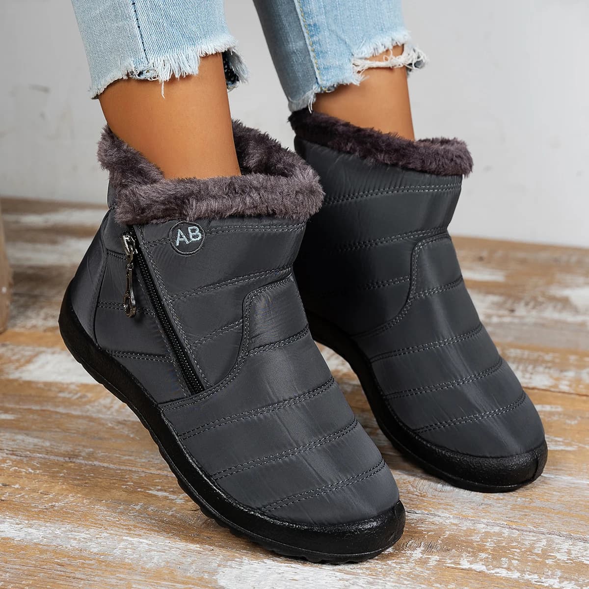 Chaussures pour femmes, bottes de neige imperméables, bottines d'extérieur confortables pour femmes,