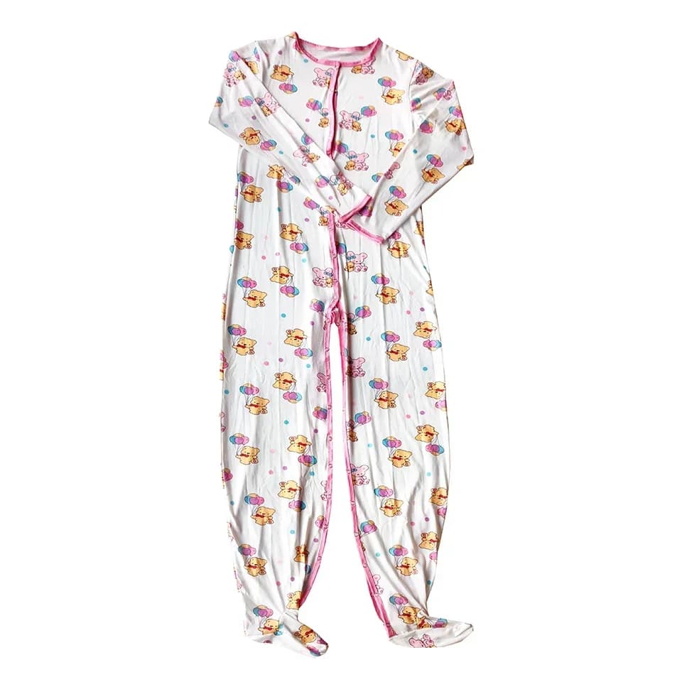Adulte Onesie pyjamas longue combinaison pour adulte bébé Snap entrejambe barboteuse vêtements de nu