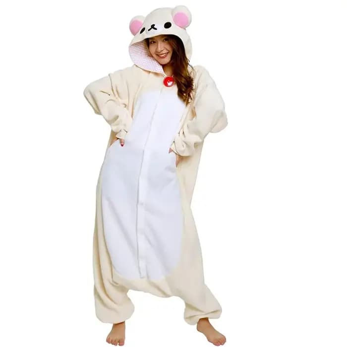 Pyjama ours relaxant pour adultes, avec personnages de dessins animés japonais mignons, pyjama combi