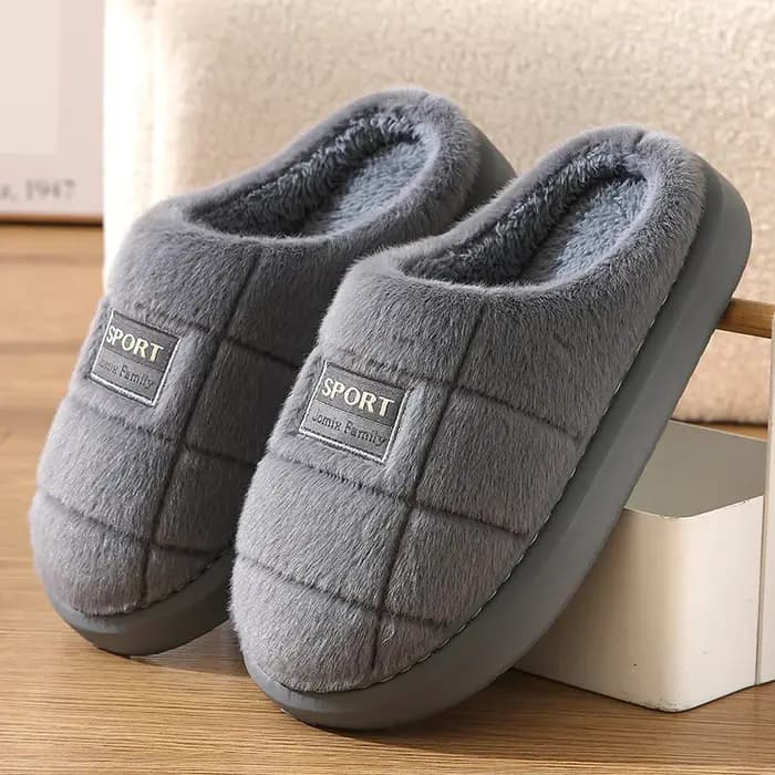 Pantoufles d'hiver larges pour hommes – Semelle épaisse avec confort nuage, chaussures de maison en
