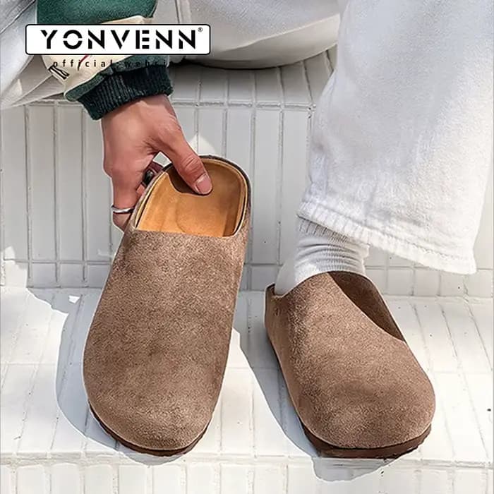 Original2025 été nouveau Birken pantoufles pour hommes Premium gris Style minimaliste Cleanfit vache daim extérieur sandales de plage