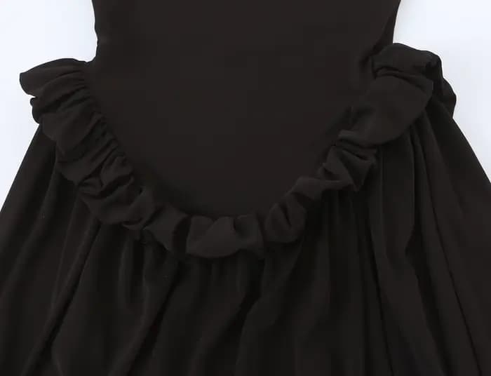 Robe nuisette pour femme - Jupe longue à volants à la taille avec bretelles réglables