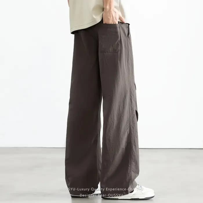 Pantalon décontracté d'été pour homme en soie glacée