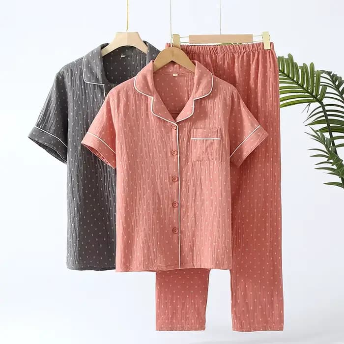 Ensemble pyjama en gaze 100% coton doux pour femmes