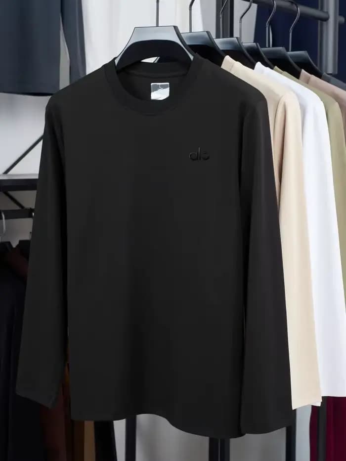T-shirt Décontracté Confortable à Manches Longues pour Homme