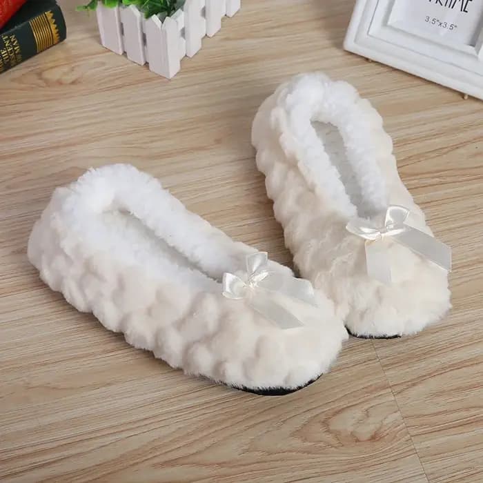 Moelleux femme pantoufle femmes maison hiver peluche épais antidérapant poignée doux mignon drôle intérieur
