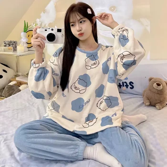 Ensemble de pyjama chaud en flanelle pour femmes