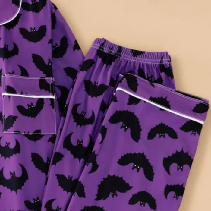 Pyjama violet sur le thème d'halloween pour femmes