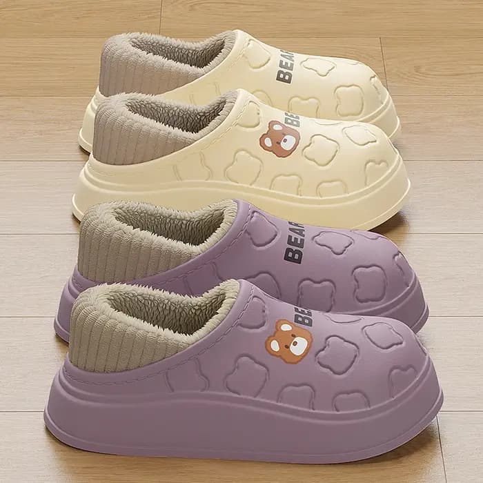 Pantoufles imperméables en coton pour femmes et hommes