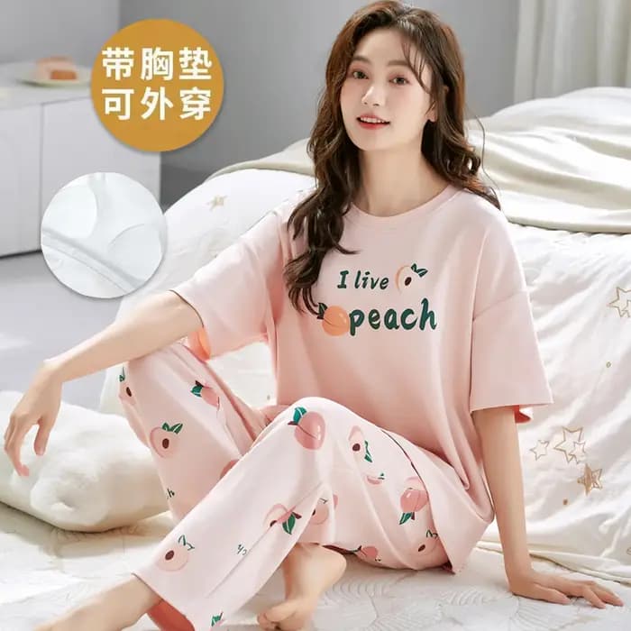 Nouvel ensemble de pyjama pour femme été 2026 en coton