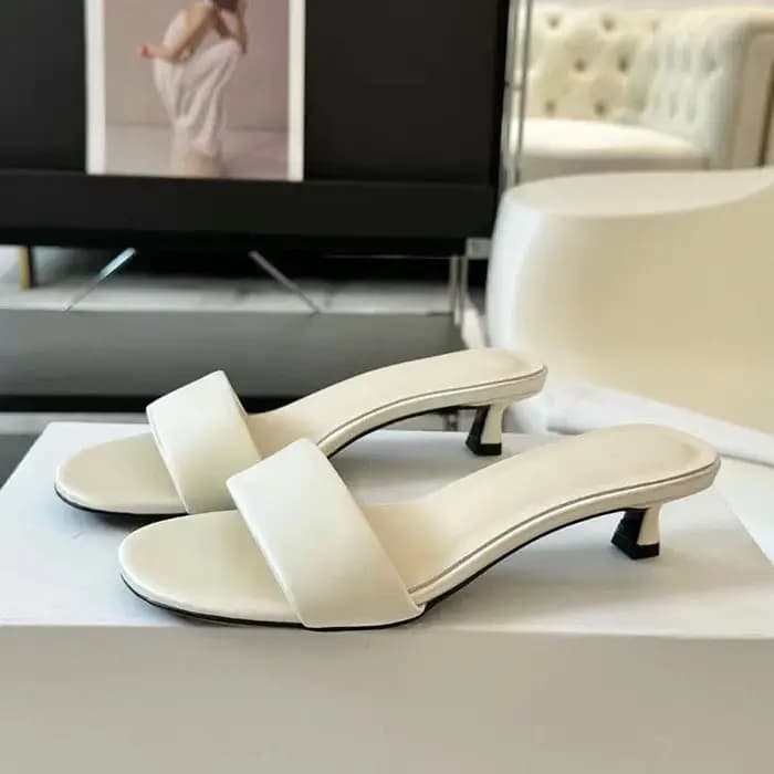 Pantoufles Peep Parker en cuir véritable pour femmes