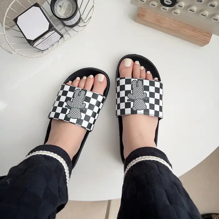 Pantoufles décontractées à la mode pour femmes avec motif d'ours - Chaussures d'intérieur et d'extérieur légères
