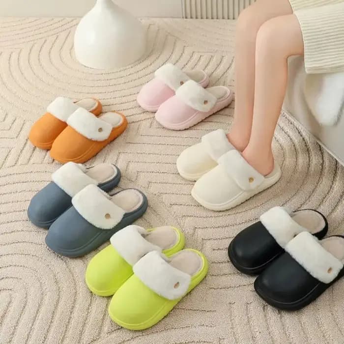 Pantoufles d'hiver en coton lavables pour femmes et hommes