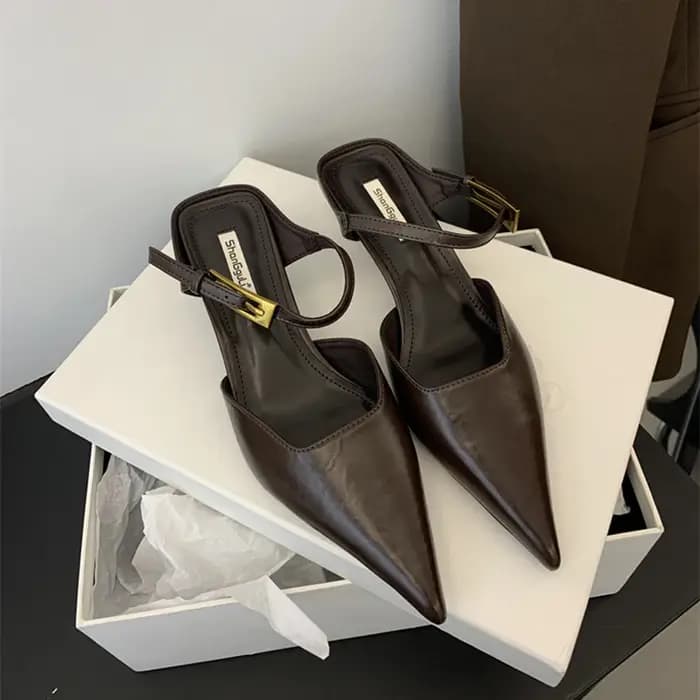 Été couverture orteil femmes pantoufles mode Singbacks Mules chaussures dames élégant talon mince dé
