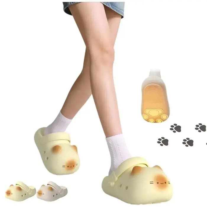 Adorables pantoufles imperméables à motif patte de chat