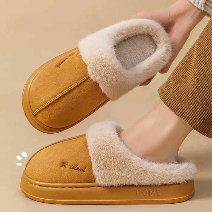 Litfun hiver pantoufles floues pour femmes plate-forme diapositives intérieures sans lacet confortable maison