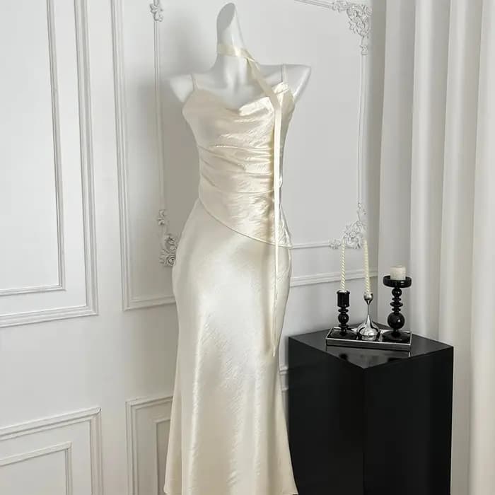 Robe d'été longue en Satin pour femmes