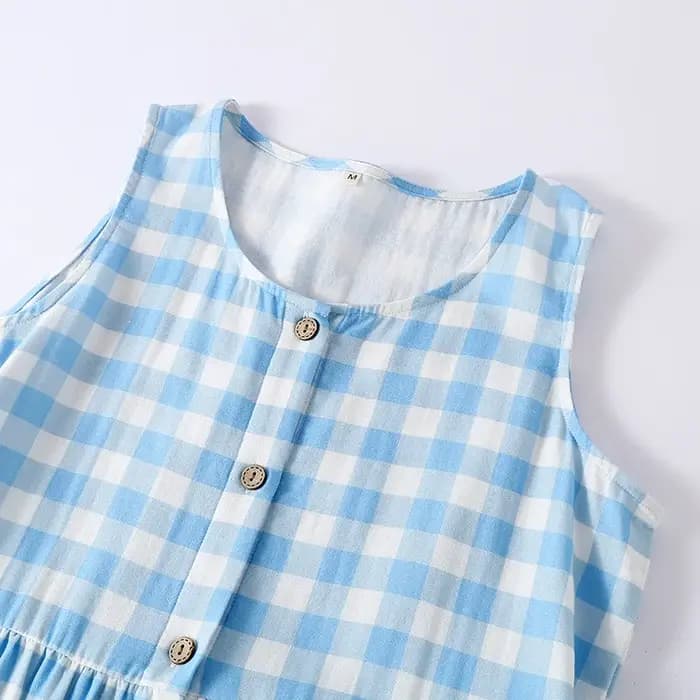 2025 chemise de nuit à carreaux femmes pur coton Double couche gaze vêtements