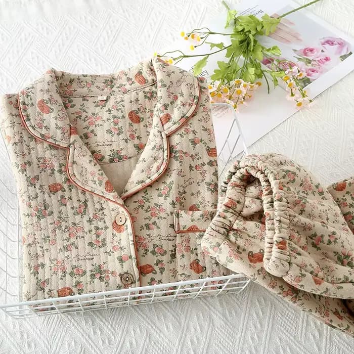 Ensembles de pyjamas d'hiver à manches longues pour femmes, optique trempée, cardigan chaud, imprimé