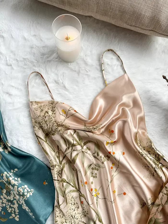 Ensemble pyjama élégant 4 pièces à imprimé cerises pour femme
