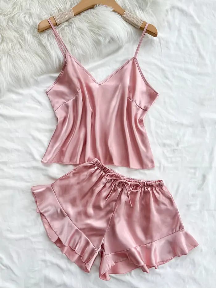 Nouveau Satin femmes pyjama ensemble décontracté ample et mince pyjama femmes ensemble de vêtements
