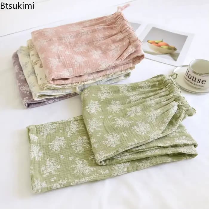 Pantalon de pyjama décontracté ample pour femme 2026 – Motif imprimé