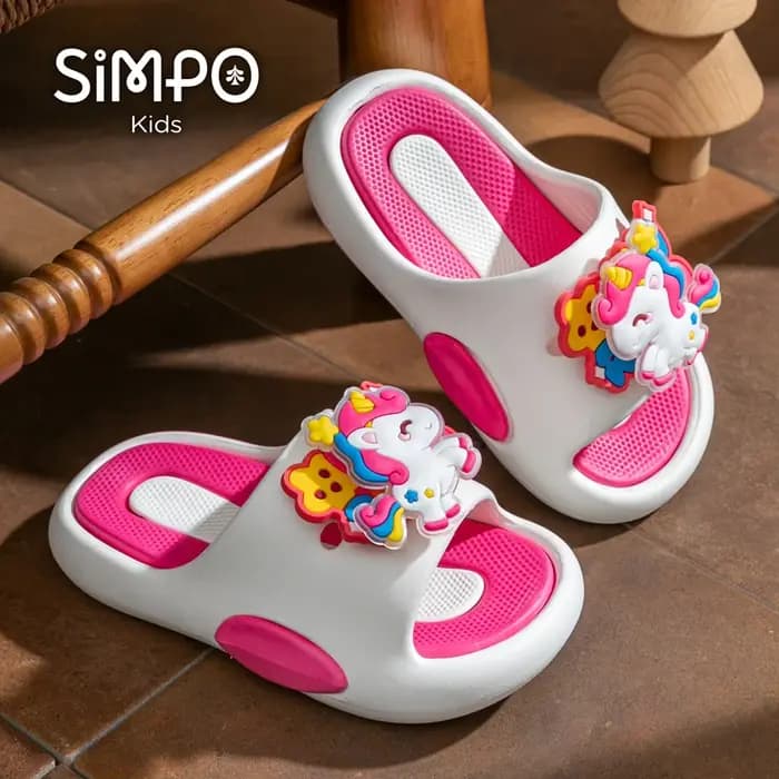 Licornes rotatives été mignon fille pantoufles semelle souple et épaisse anti-dérapant enfant en bas âge diapositives enfants sans lacet chaussures