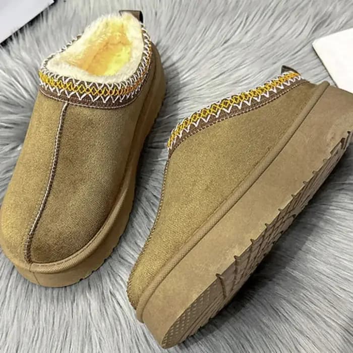 Mode point solide plate-forme pantoufles appartements épais doux pantoufles maison chaussures antidérapant hiver chaud pantoufles intérieur