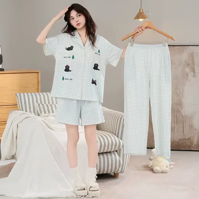 Ensemble pyjama d'été 3 pièces pour femmes