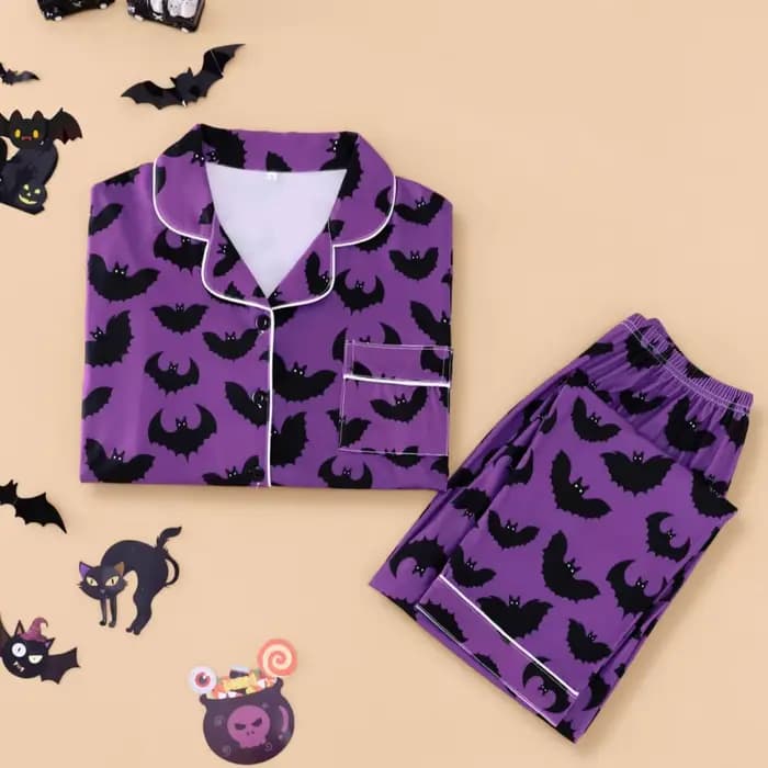 Pyjama violet sur le thème d'halloween pour femmes