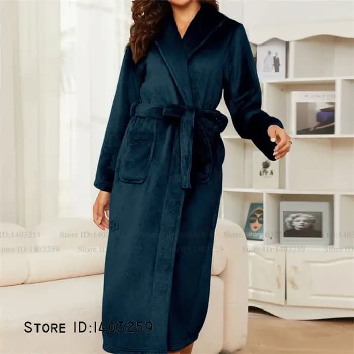 Hiver épaissir flanelle longue Robe Couple vêtements de nuit Kimono peignoir Robe ample décontracté