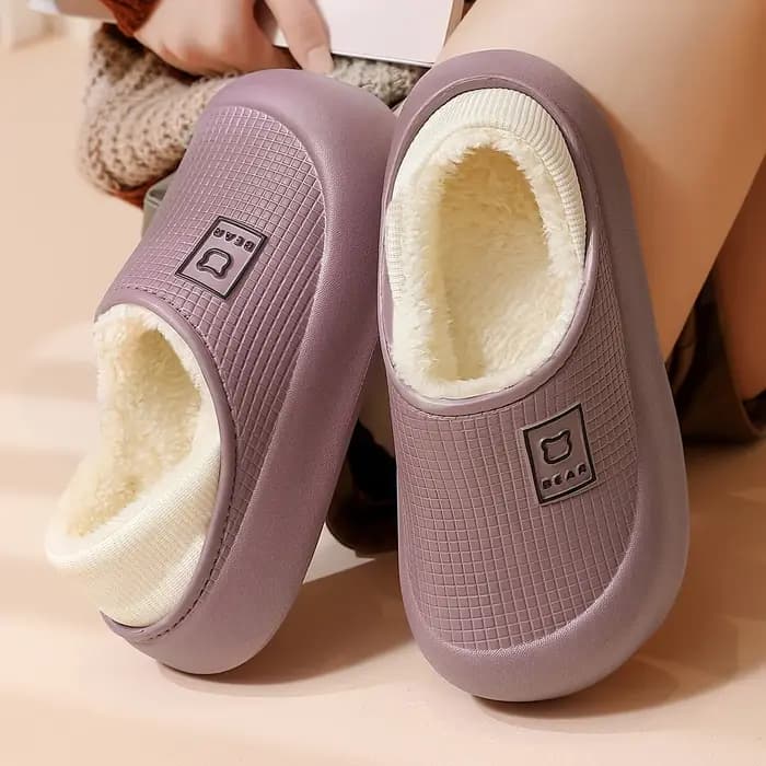 Chaussons pour femmes hiver 2025 nouveau Style à talons intérieur maison semelle épaisse antidérapant polaire doublé