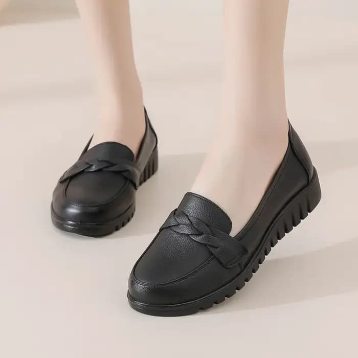 Chaussons en cuir décontractés et respirants pour maman