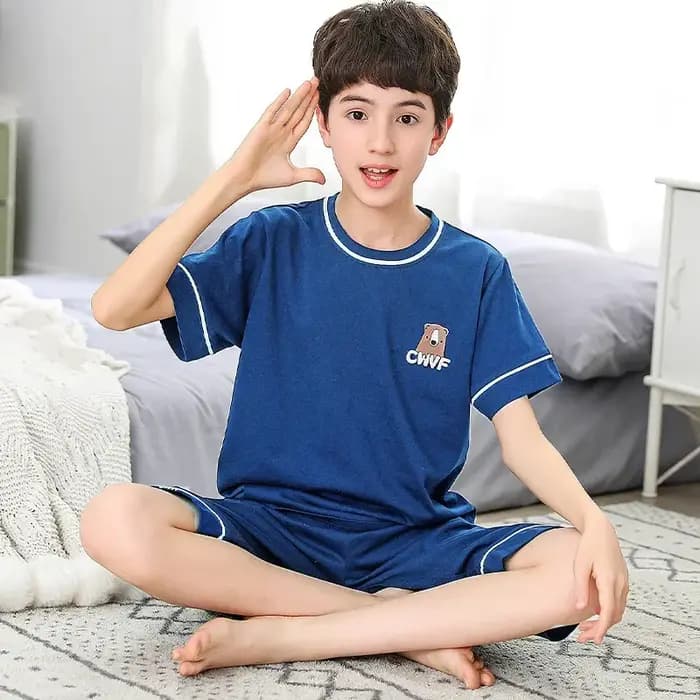 Pyjama à Manches Courtes 100% Coton pour Adolescent