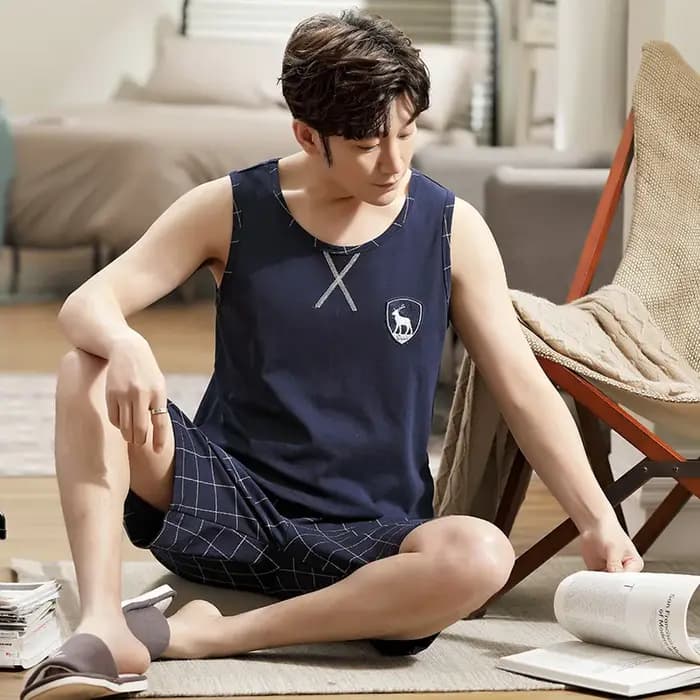 Ensemble de pyjama deux pièces en coton pour hommes