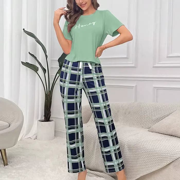 Ensemble pyjama pour femmes, vêtements de maison décontractés, doux et confortables, T-Shirt à col r