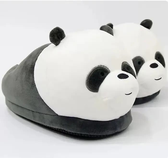 Hiver intérieur Panda femmes pantoufles dames animaux mignons en peluche chaud fourrure chaussures Couple maison
