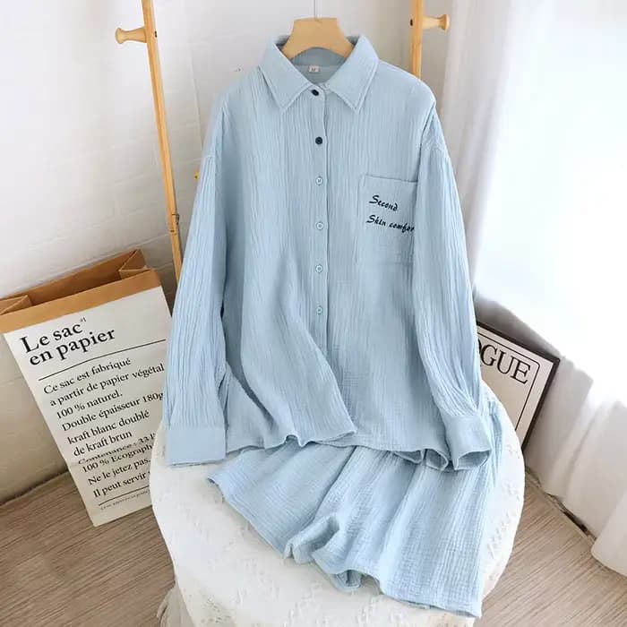 Pyjama femme 100% coton automne printemps manches longues