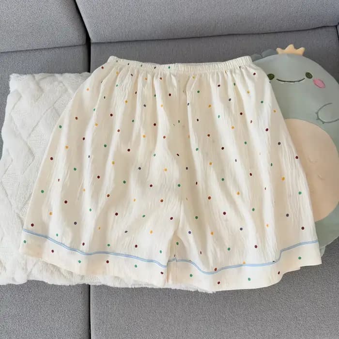 Ensemble pyjama en coton imprimé à pois pour femmes