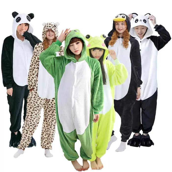 Unisexe adulte Onesie pyjamas ours chat Animal une pièce Costume Halloween noël Cosplay vêtements de nuit dessin animé grenouille Panda combinaisons