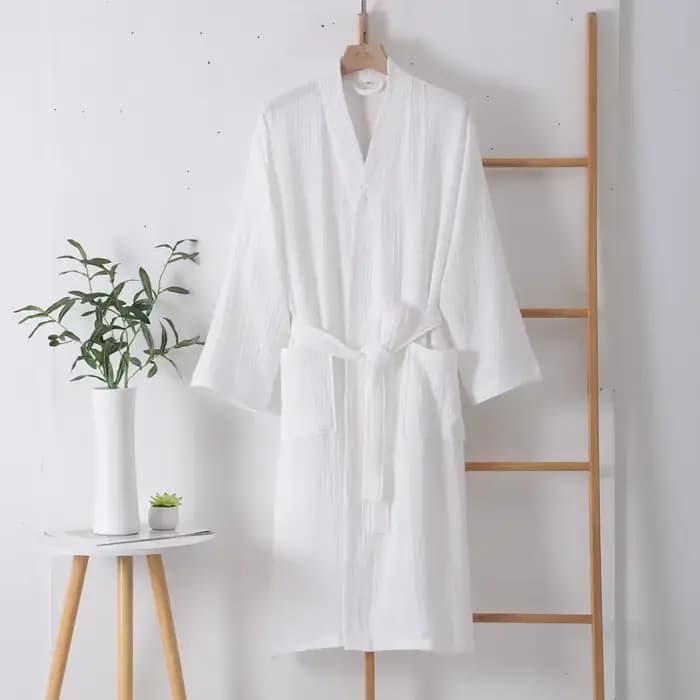 Peignoir à manches longues en coton multicolore pour hommes et femmes