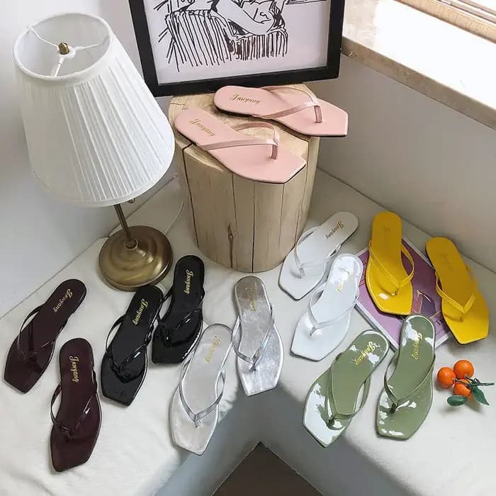 Pantoufles pour femmes été nouveau 2025 avec pantoufle élégante tongs femme concepteur élégant miroir luxe mode plage maison
