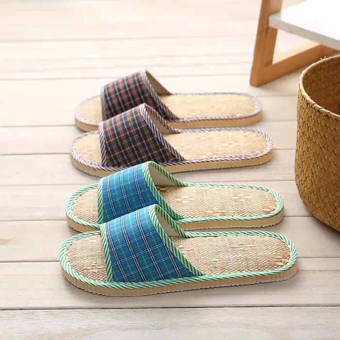 Chaussons d'intérieur en lin pour l'automne et l'hiver
