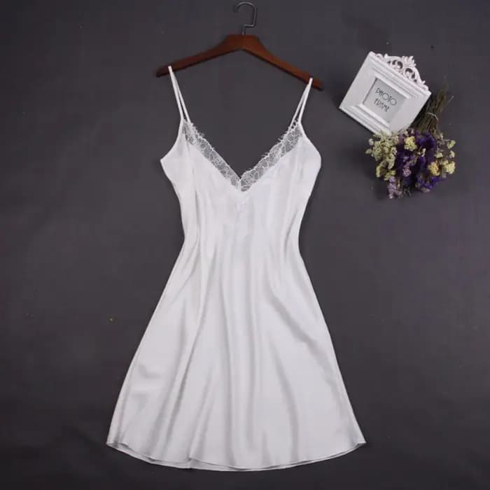 Robe de nuit blanche Sexy en dentelle pour femmes