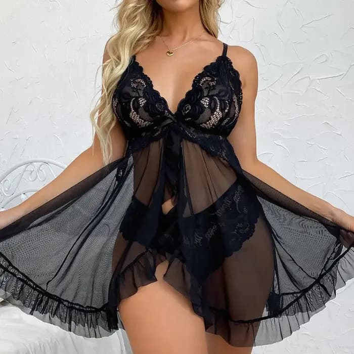 Ensemble de Nuisette Sexy en Dentelle pour Femme