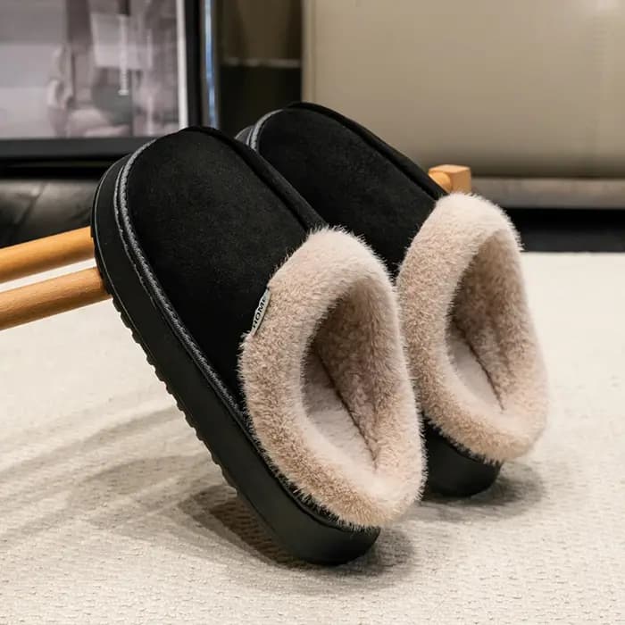 Chaussons moelleux avec doublure en fourrure pour couples