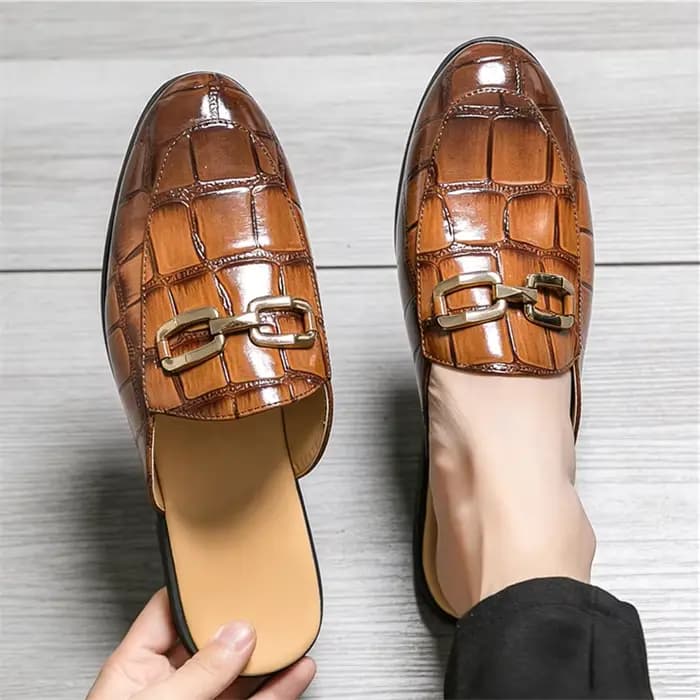 Nouvelles mules décontractées pour hommes, motif alligator, mocassins respirants, chaussures d'été tendance, chaussures pour hommes